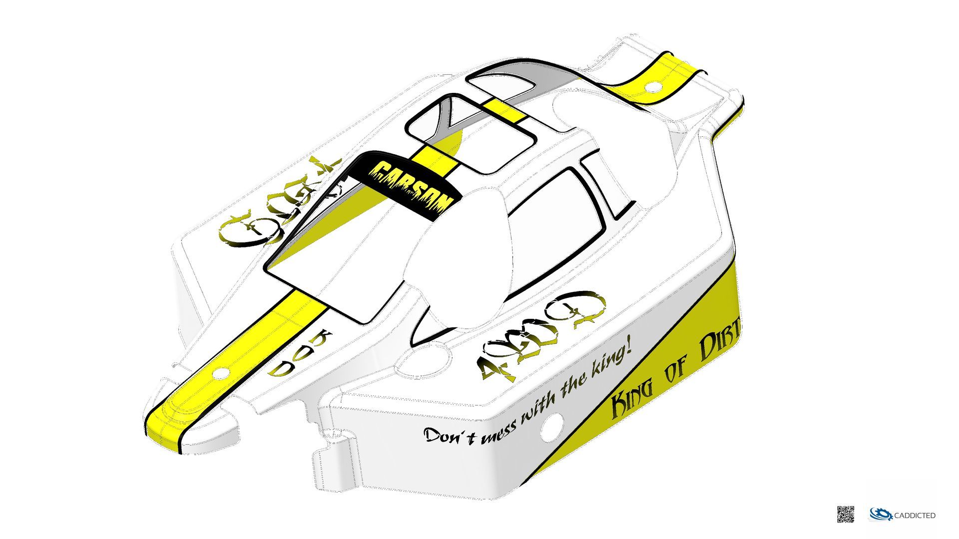 CAD-Bild Carson KING OF DIRT - 4WD Wettbewerbsbuggy 1:8, Ansicht #16 Vorne-Links-Dynamisch, Karosserie, Format UHD-4096x2304