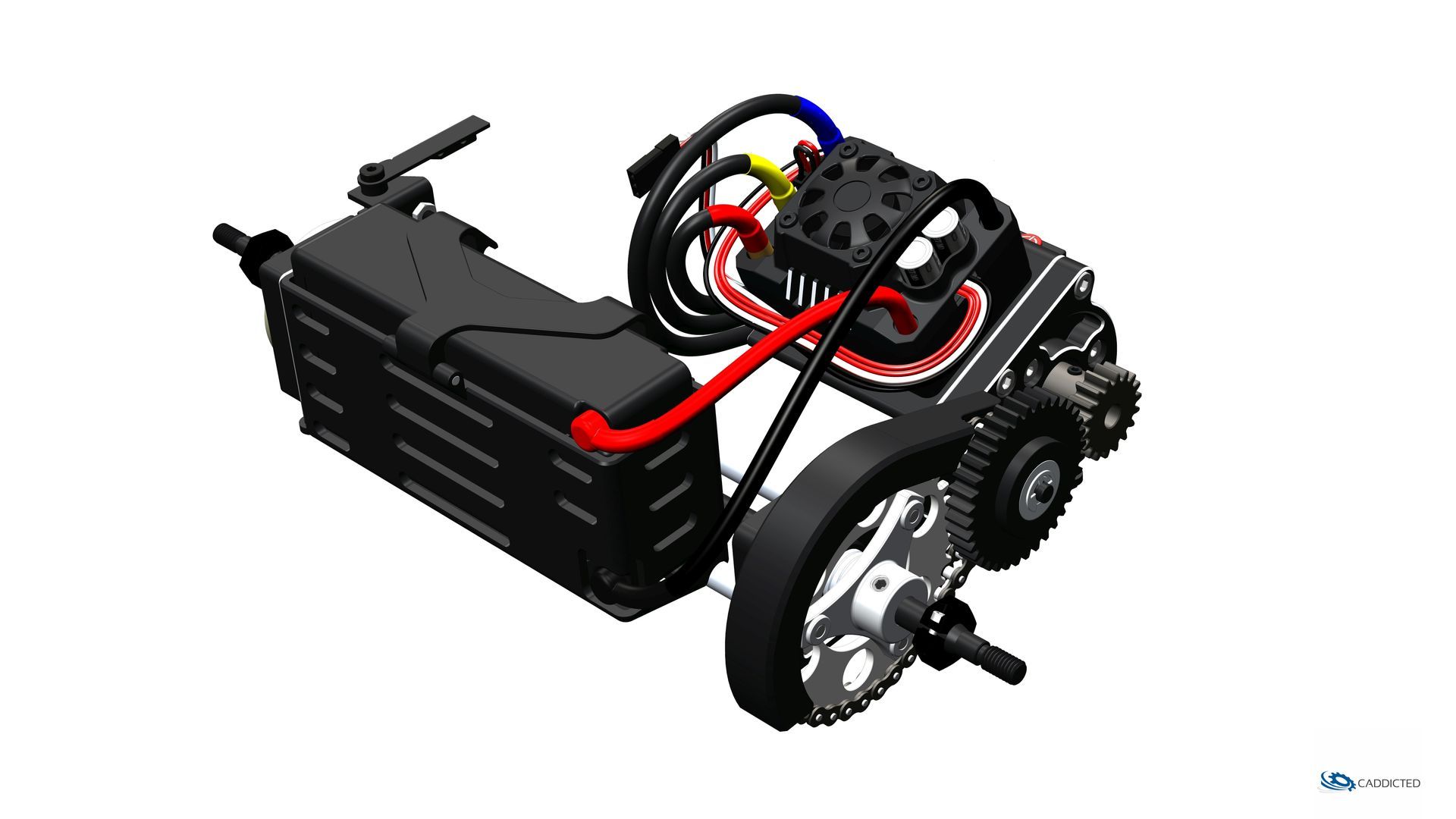 CAD image CADDICTED GO-KART-10-EP, view #95 rear right, rear section with electric drive CAD image CADDICTED GO-KART-10-EP, view #95 rear right, rear section with electric drive, format HD-1920x1080