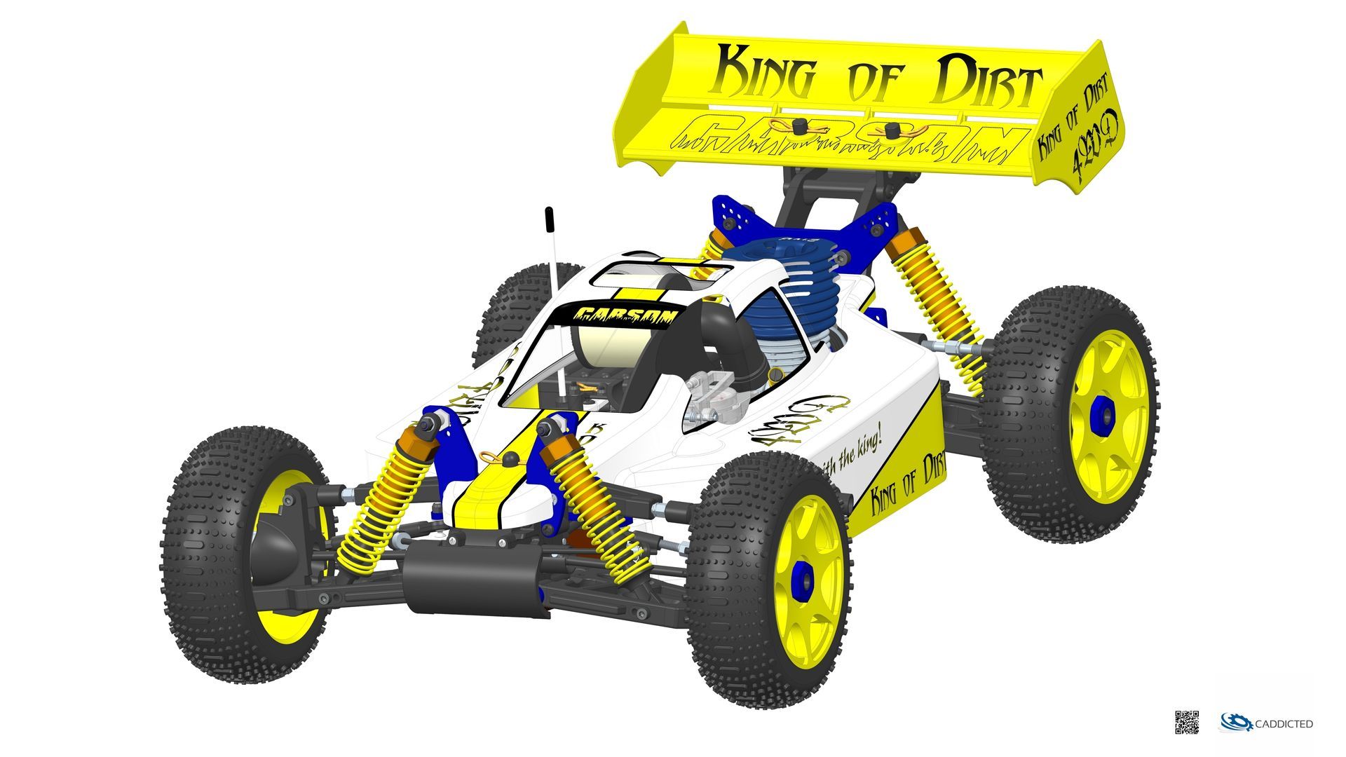 CAD-Bild Carson KING OF DIRT - 4WD Wettbewerbsbuggy 1:8, Ansicht #10 Vorne-Links, Format UHD-4096x2304