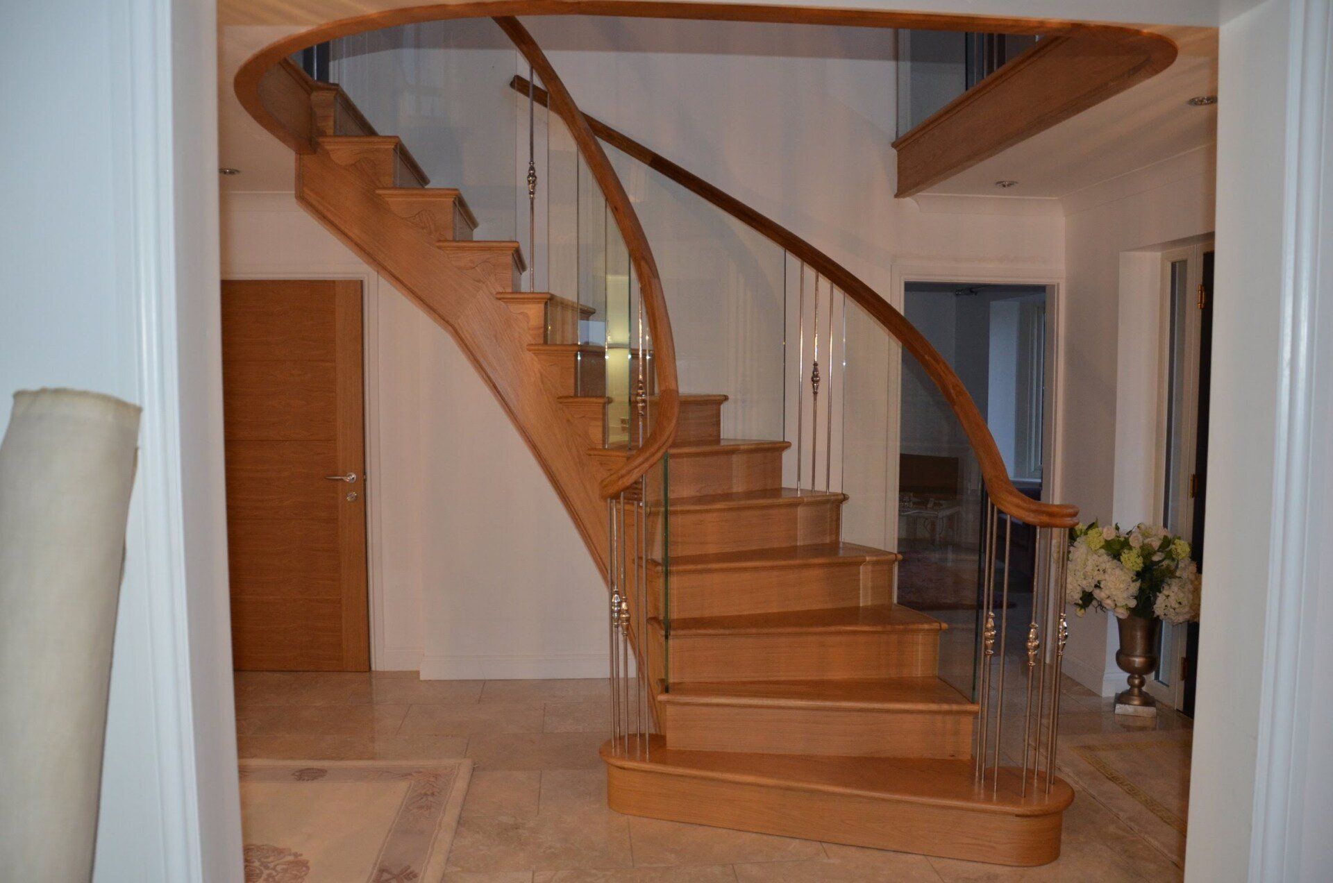 Luxury bespoke staircase manufactured and installed by H&S Joinery Ltd in Blackburn Lancashire