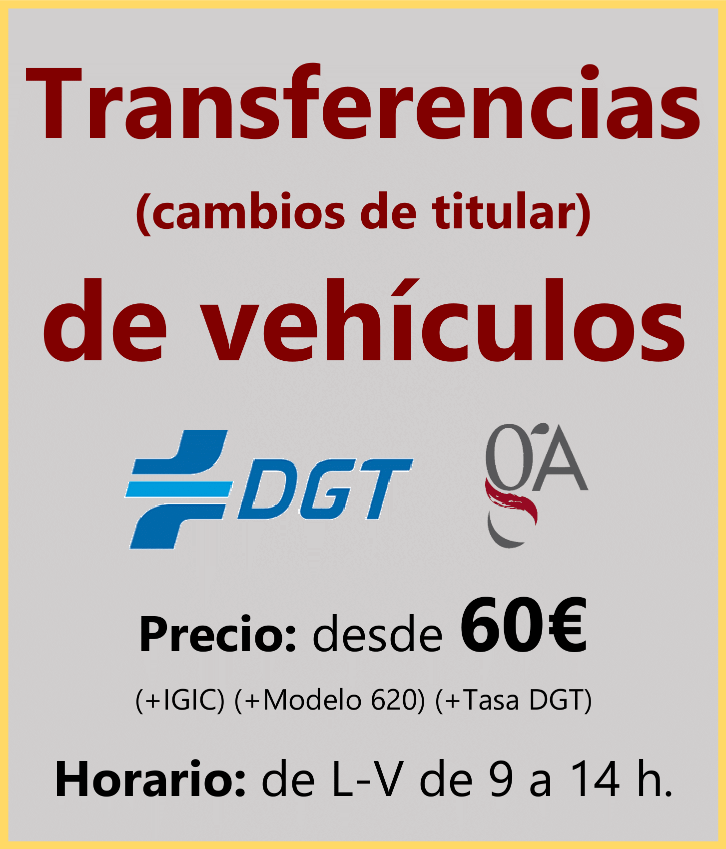 Transferencias de vehículos (cambios de titular) en la DGT desde 40 €.