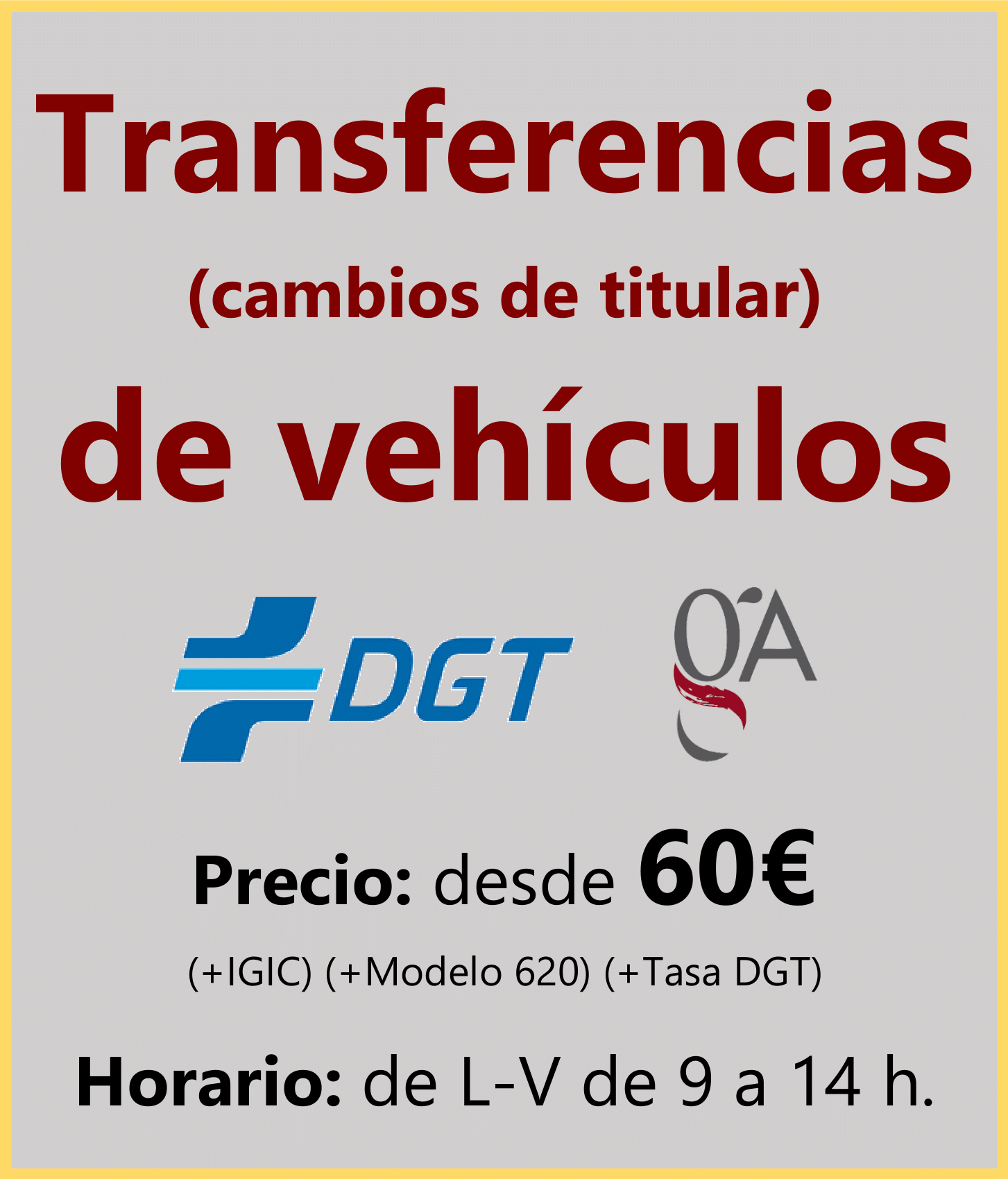 Gestor administrativo colegiado. Transferencias de vehículos (cambios de titular) en la DGT desde 60 €.