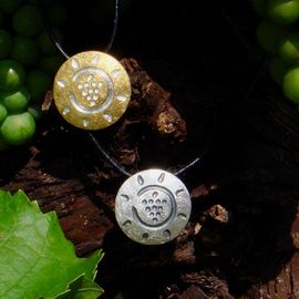 Halsschmuck Silber 925/- Halsschmuck Sonne und Wein Bacchuslocken Traben-Trarbach