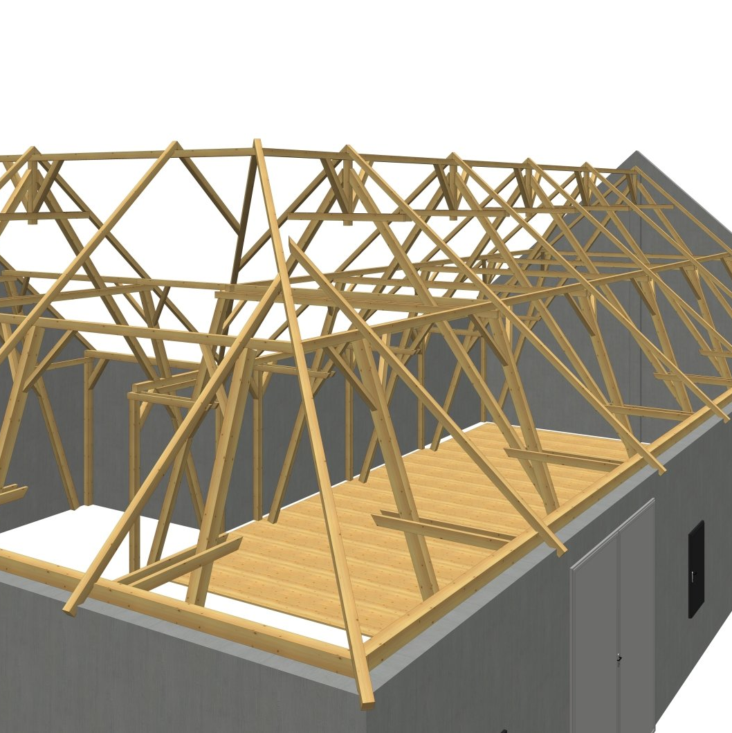Entwurf einer Dachkonstruktion Haus