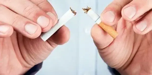 Breaking a cigarette