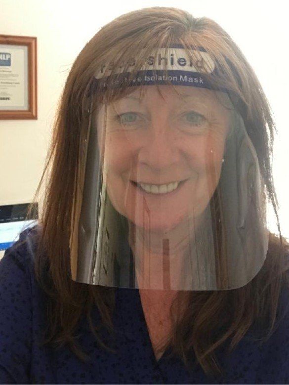 Face Shield Protection on Hypnotherapist
