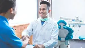 Man meeting dentist