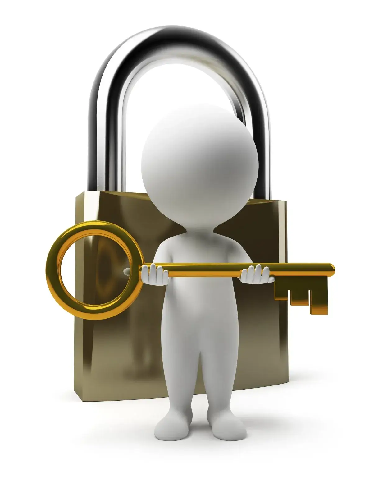 The Combination Key to Success Holding the Key to Unlock the Padlock