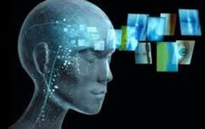 head projecting thoughts from the mind