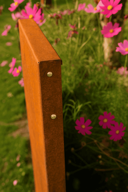 schmale Cortenstahl Stele