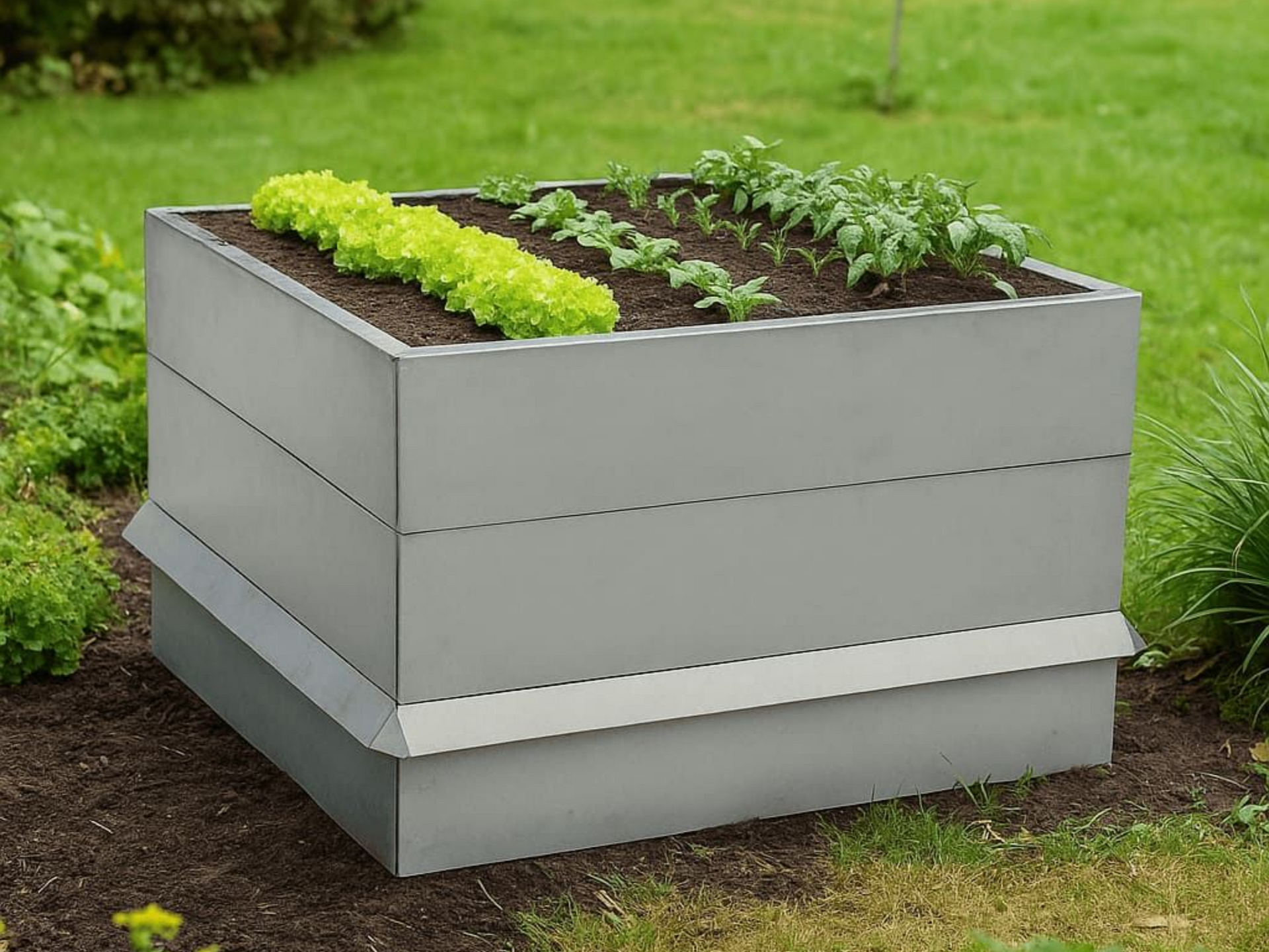 Metall Hochbeet mit Schneckenschutz