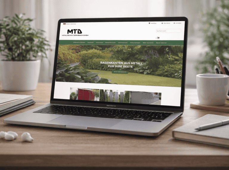 Shop von Metalltechnik Dermbach GmbH auf einem Laptop