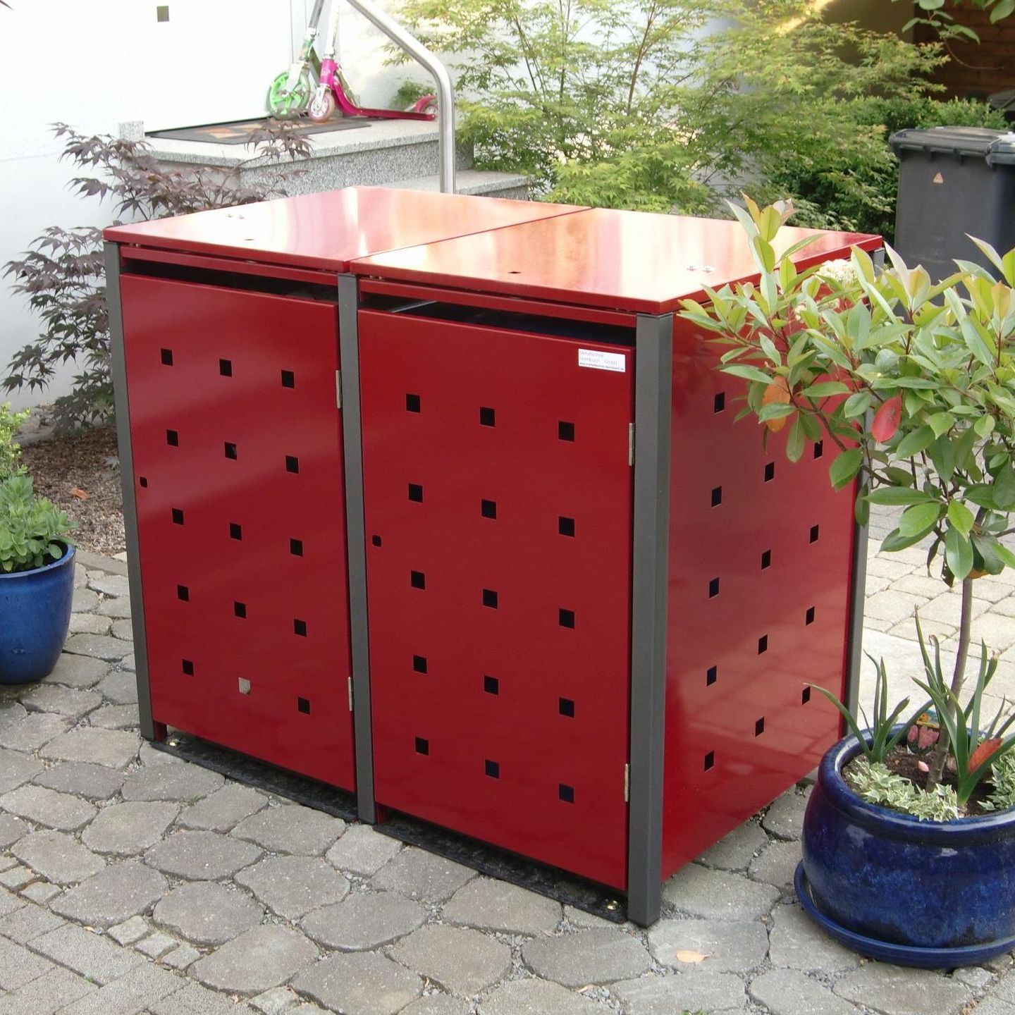 Mülltonnenbox Metall Müllbox Mülltonnenhaus beschichtet