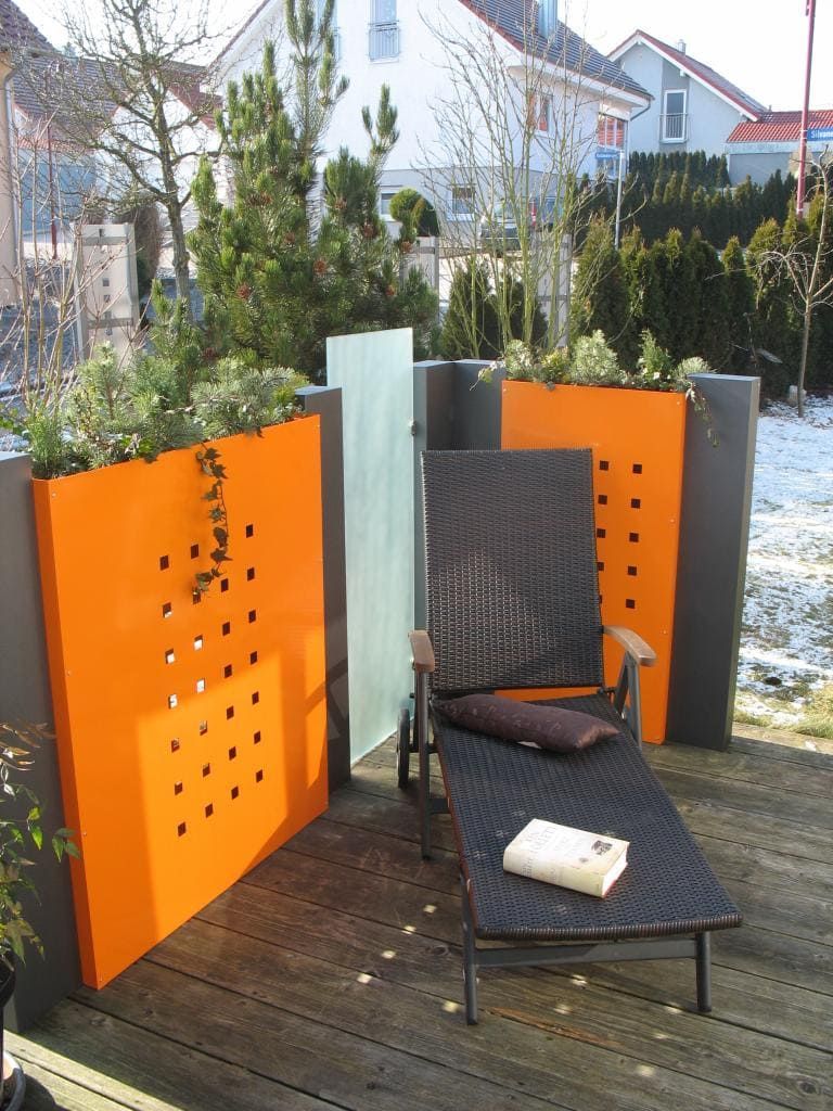 Modularer Gartensichtschutz Metall beschichtet