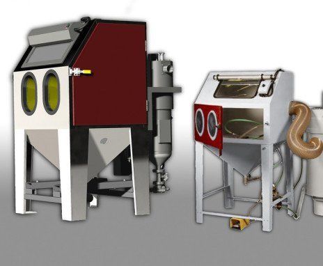 Manual blasting cabins with injector blasting technology