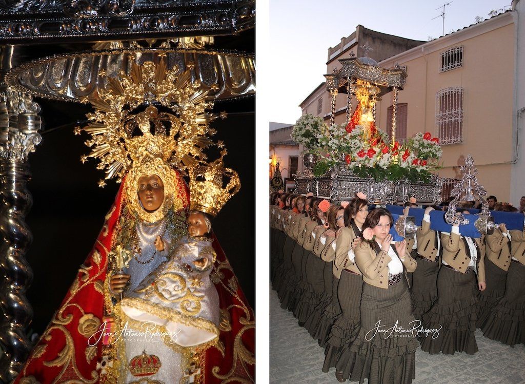 anderas llevan la Virgen de la Cabeza de Torredonjimeno
