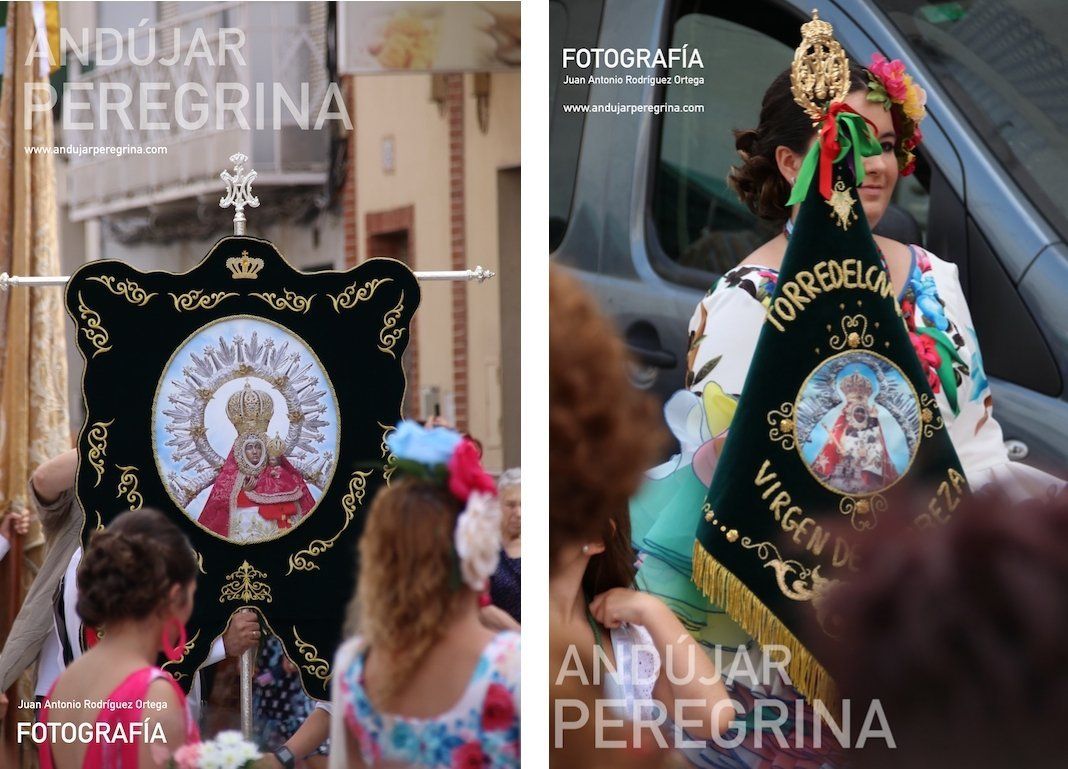 Estandarte y banderín cofradía de Torredelcampo estandarte cofradia virgen cabeza torredelcampo