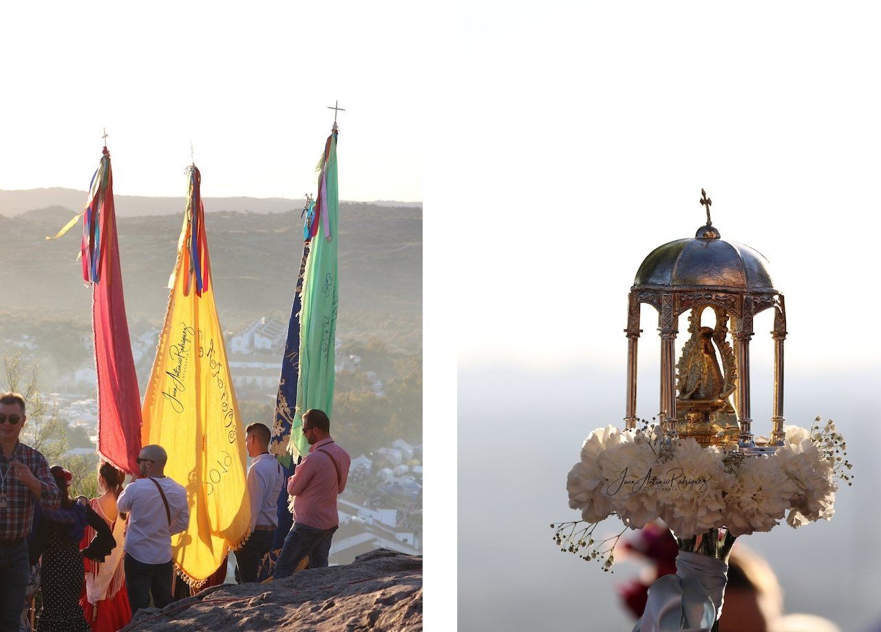banderas y cetro romeria virgen de la cabeza