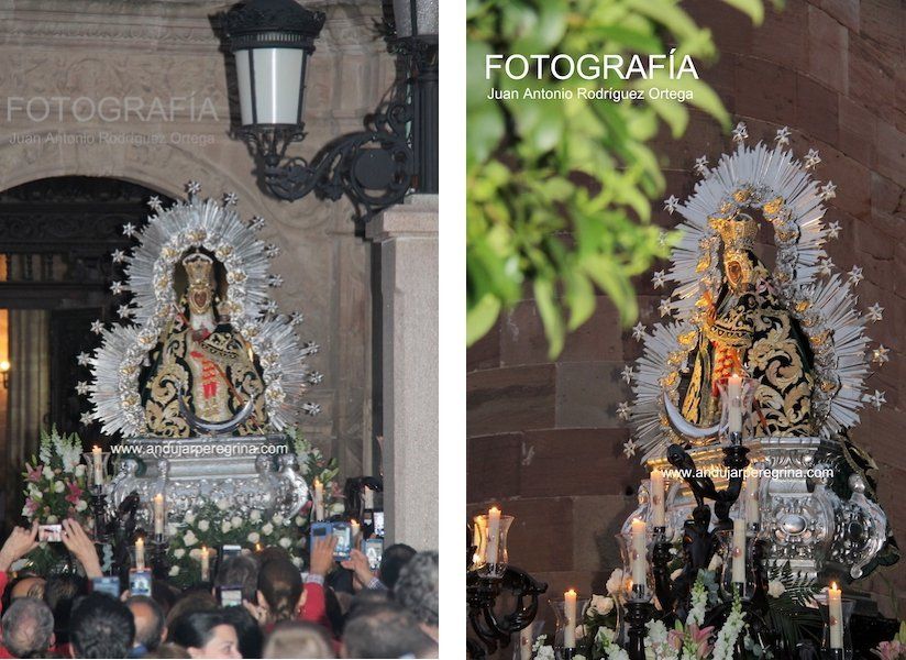 Virgen de la Cabeza en procesion de la Novena de andujar