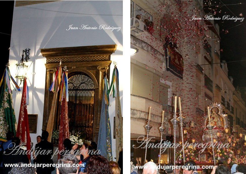 Virgen de la Cabeza vicaria procesionando por las calles de Andujar