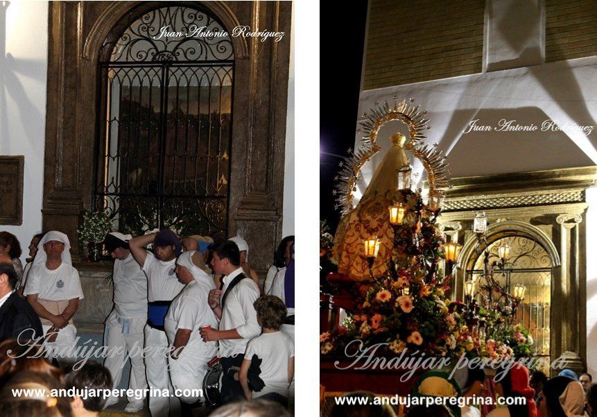 Costaleros en la procesion de la Novena de la Virgen de la Cabeza