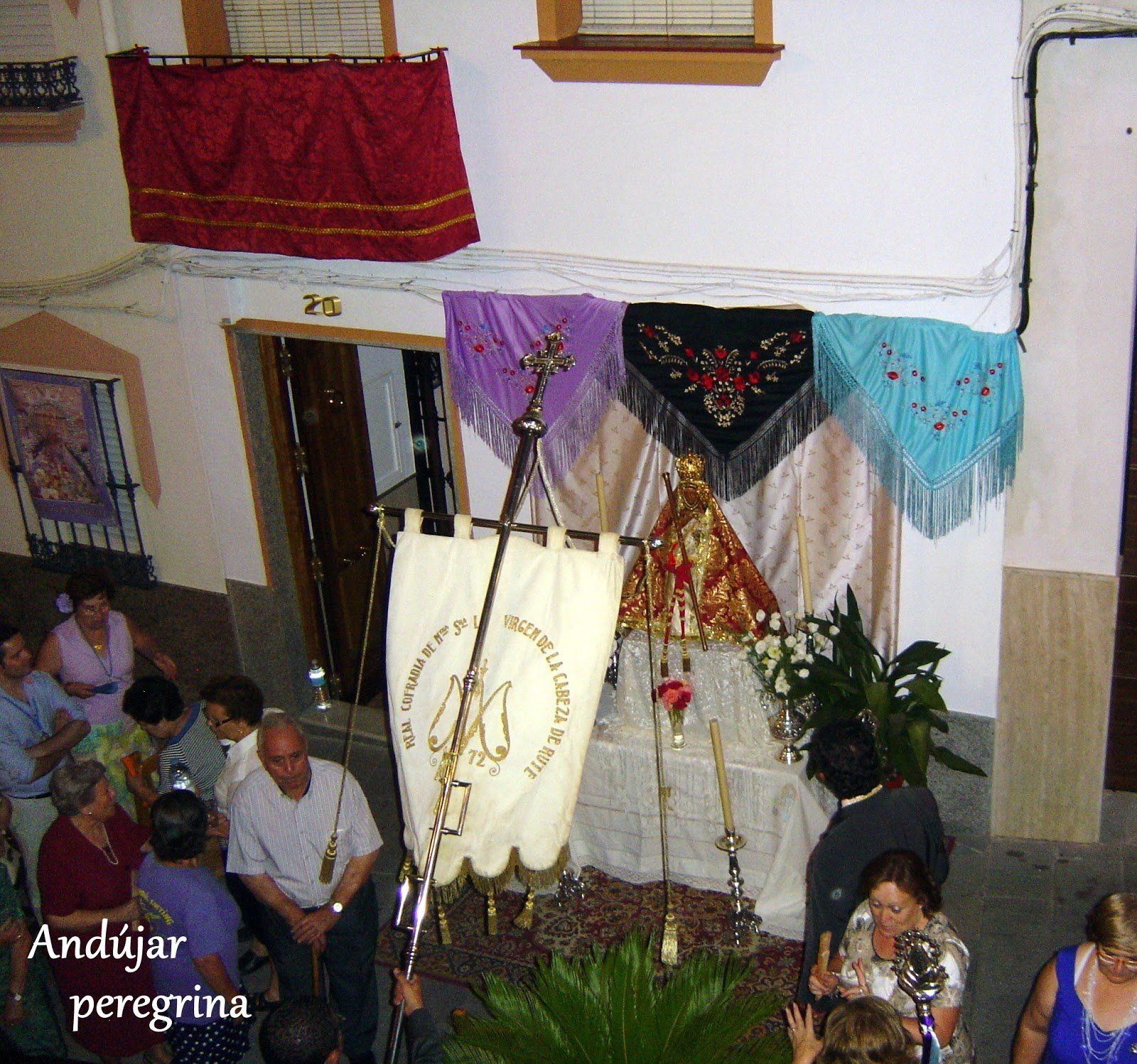 Altares en la procesión Virgen de la Cabeza en Baena