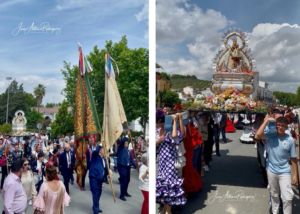 Cofradia de Lahiguera con la Virgen de la Cabeza