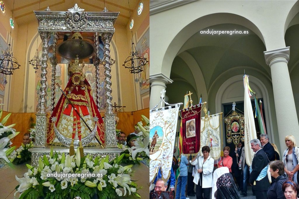 cofradías y hermandades en la procesión Virgen de la Cabeza en L´Hospitalet de Llobregat