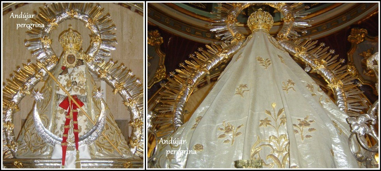 La Virgen de la Cabeza con el manto de la Coronación Canónica de 1909 Manto coronación canonica 1909 VirgendelaCabeza