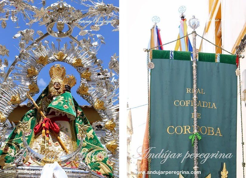 Virgen de la Cabeza y estandarte de la filial de Córdoba Estandarte filial Cordoba