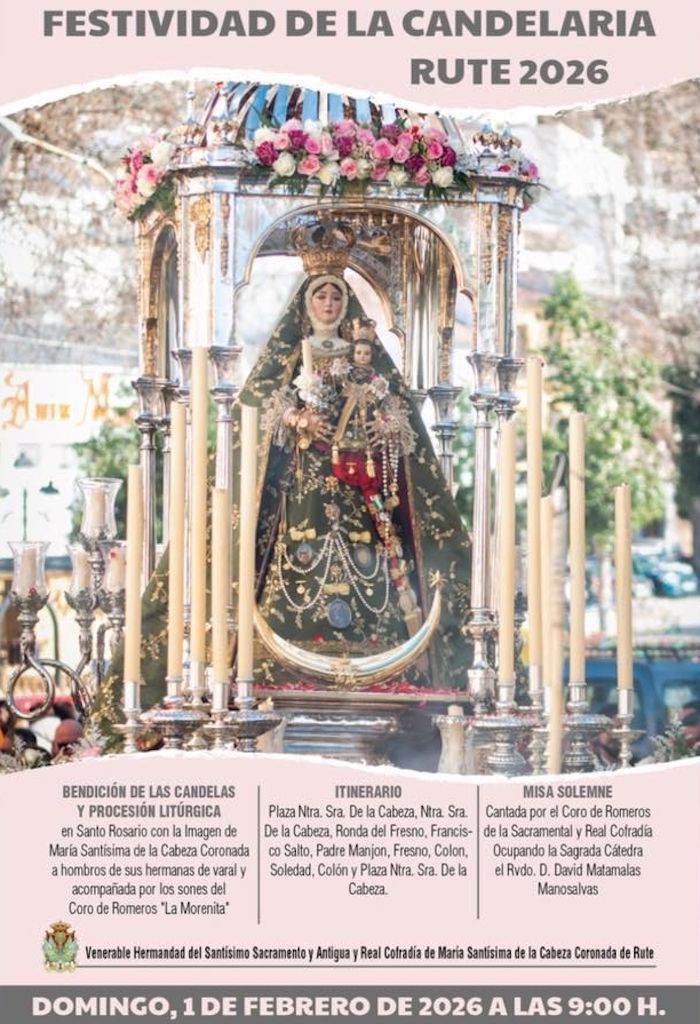 Cartel programa de actos cofradia Virgen de la Cabeza Rute