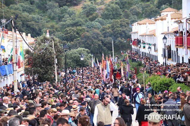 Cofradias procesionando en la romeria Virgen de la Cabeza