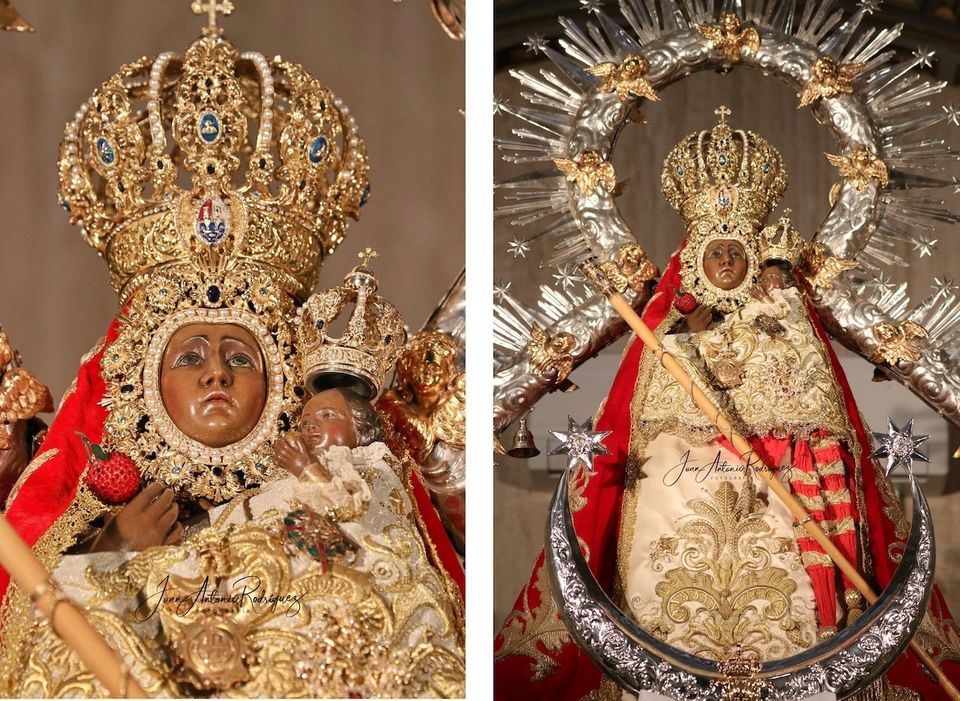 Primer plano rostro Virgen Morenita