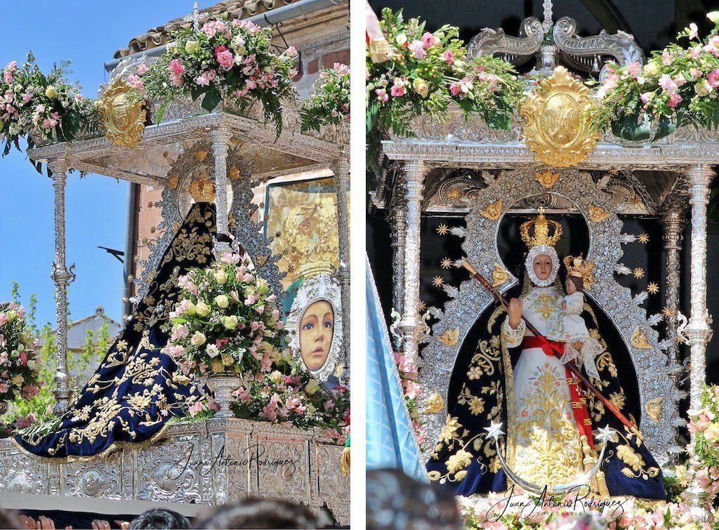 Trono y exorno floral de la Virgen trono virgen cabeza el carpio