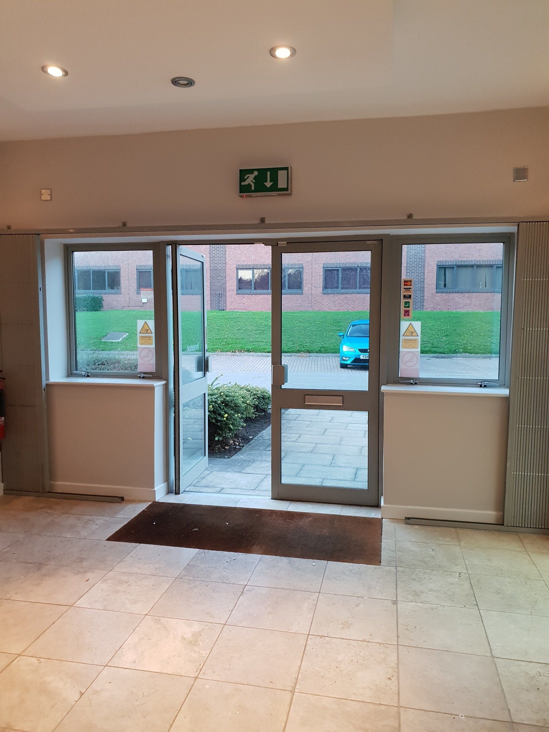 painted reception area