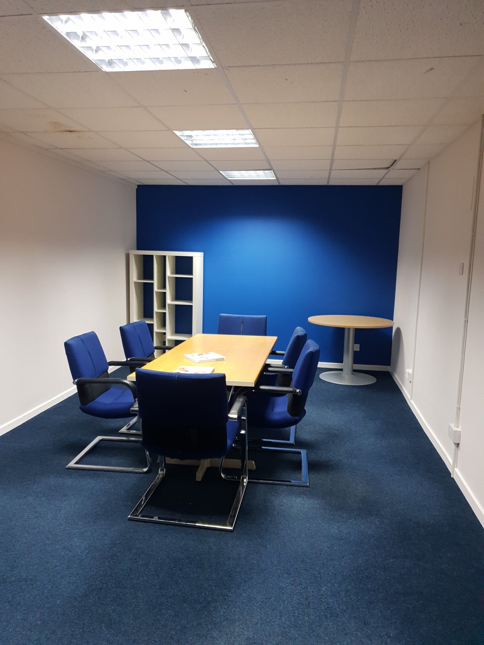 a painted office