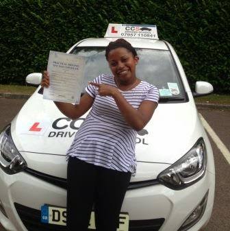 Marie passed her test in Crawley