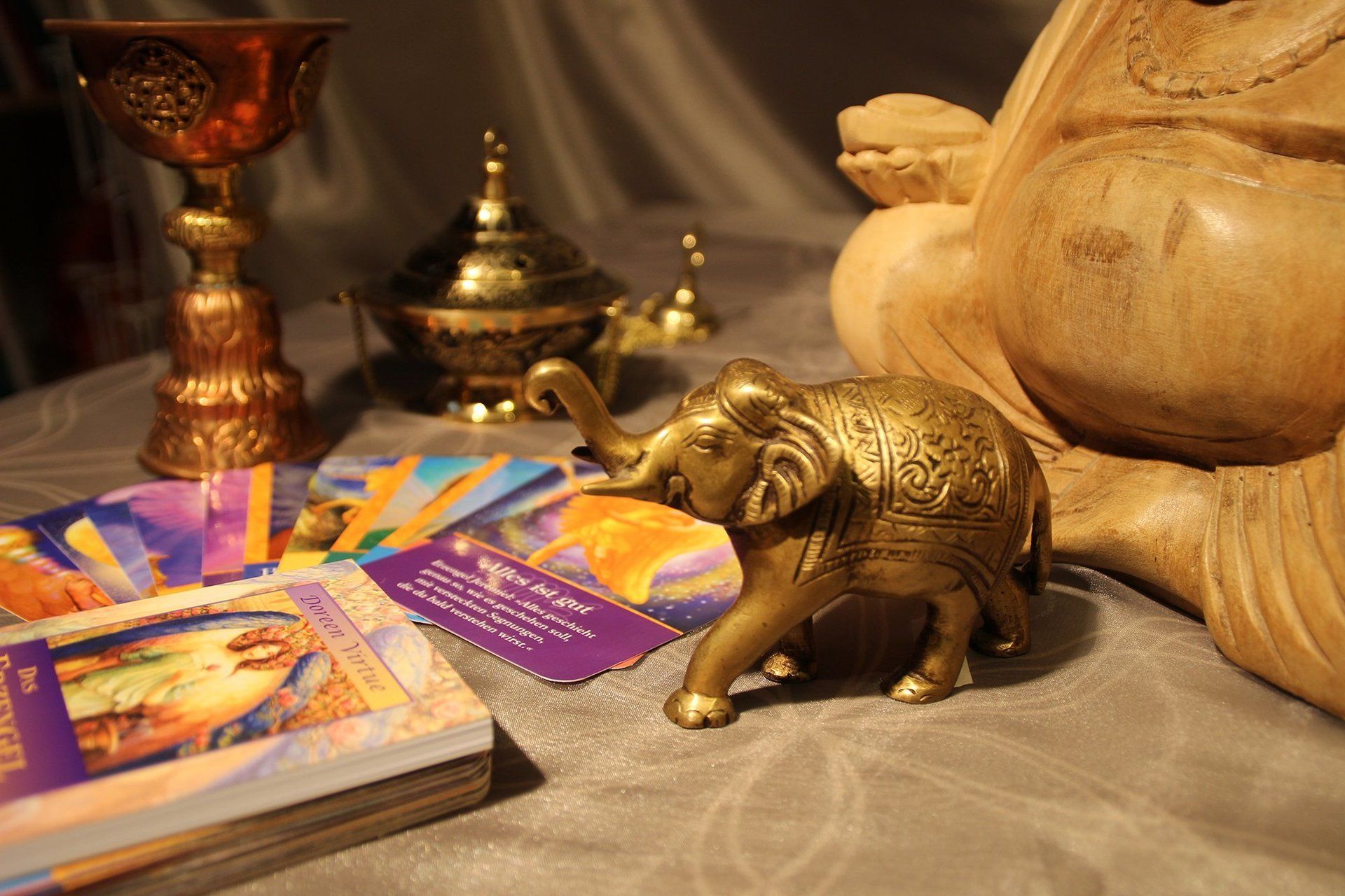 Engelskarten, Elefant, Buddha