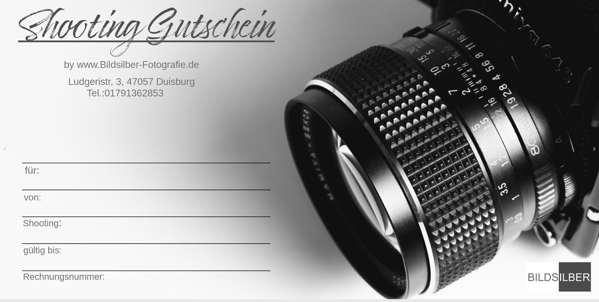Gutscheine im Fotostudio Duisburg verschenken?
www.bildsilber-fotografie.de