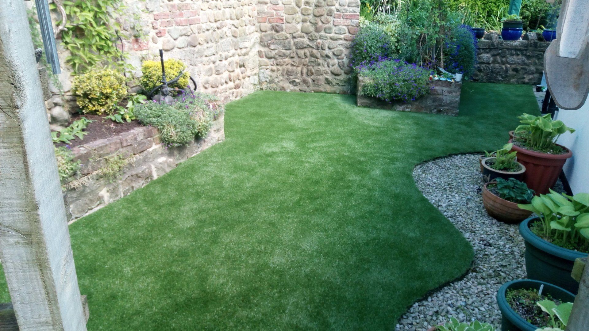 After Artificial grass