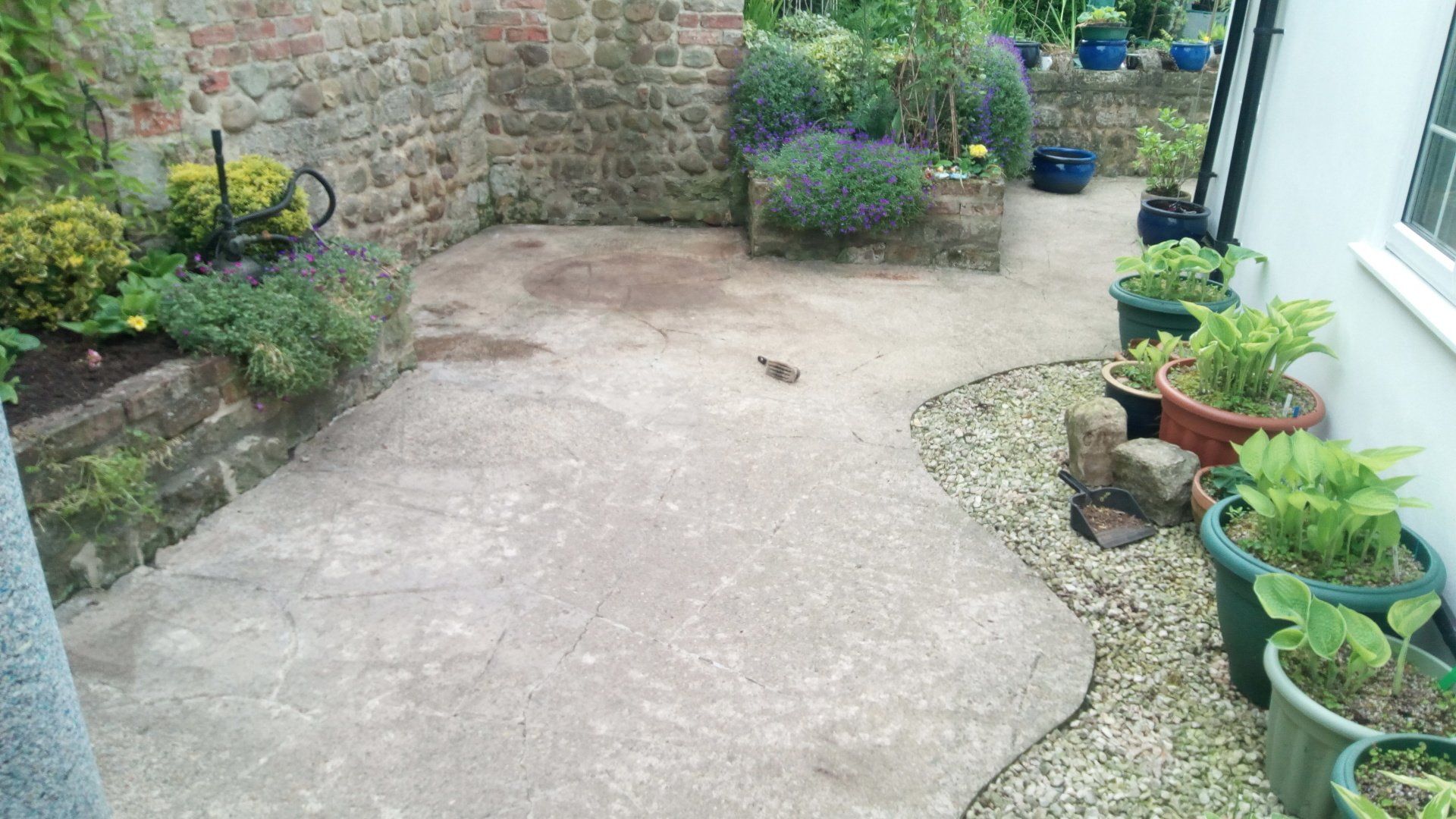 Concrete yard before