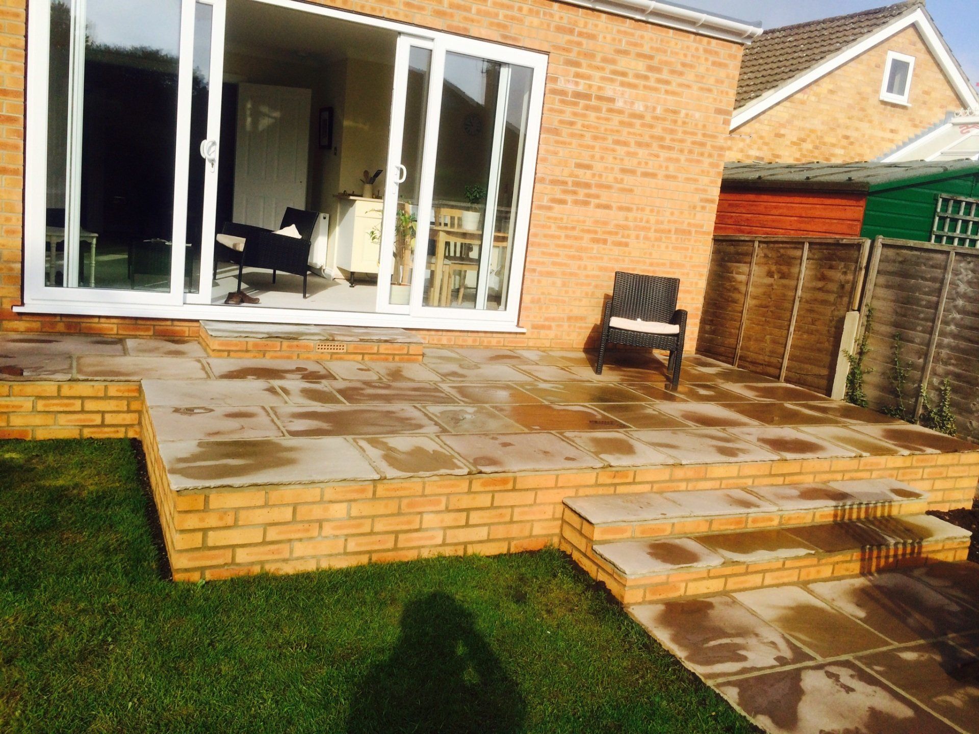 Brick Retaining Wall for Rasied Patio