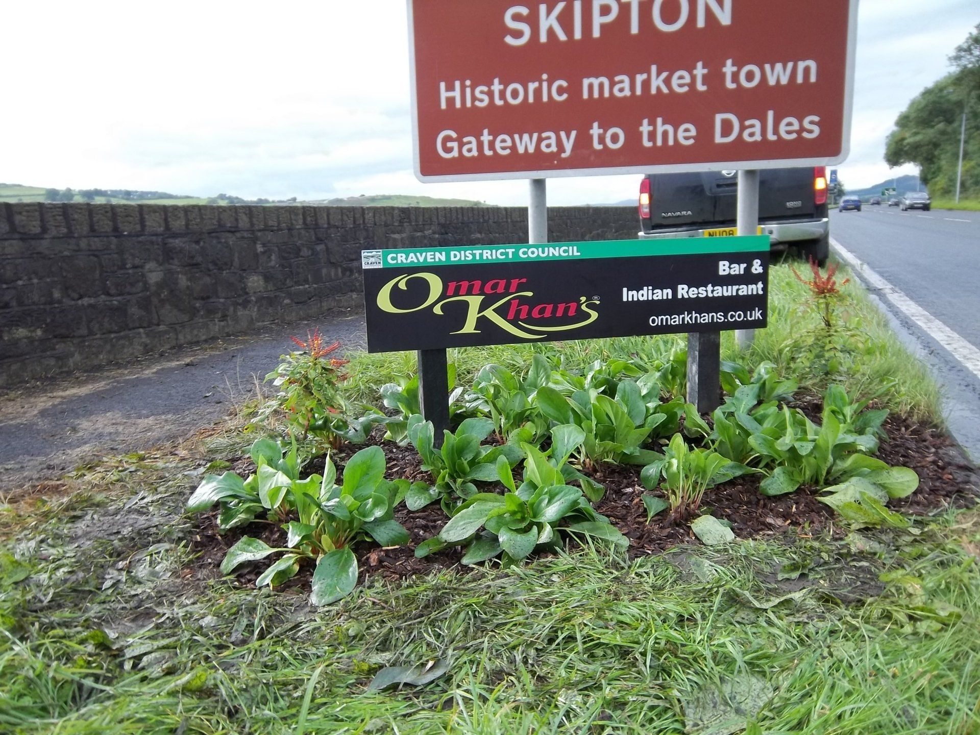 Plating around an Advertising Sign