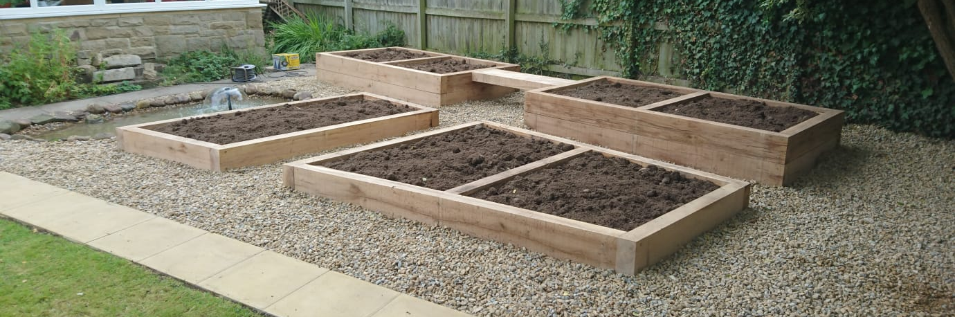Oak Sleeper Raised Beds