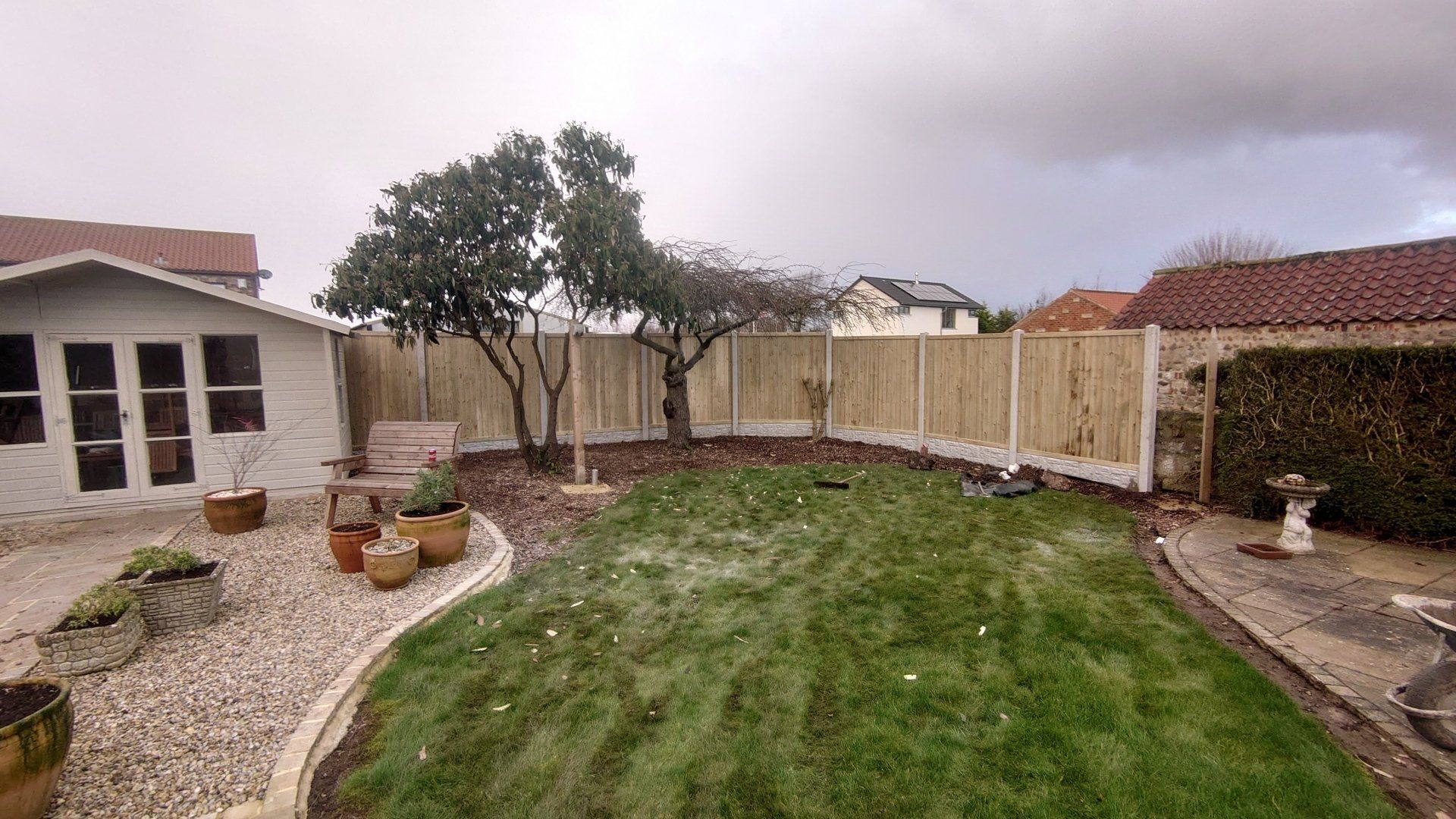 Tongue & Groove Panels with Concrete Posts