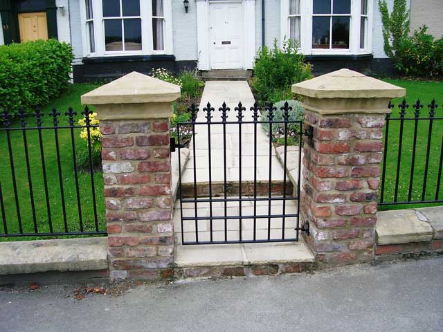 Stone Capped Brick Pillars