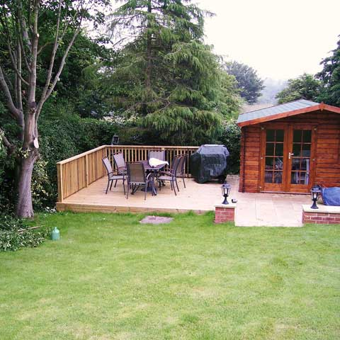 Softwood Decking with Handrail