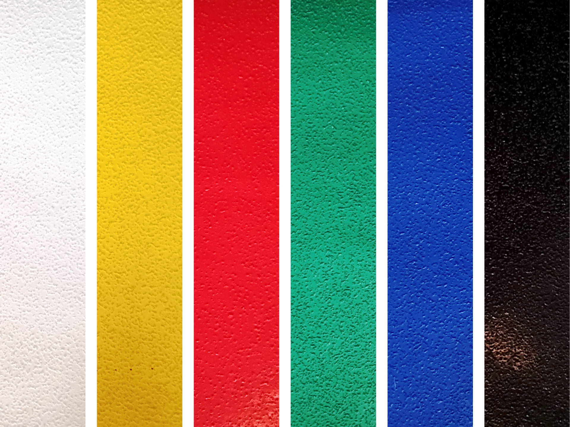 Markierungsbänder in den Farben weiß, gelb, rot, grün, blau und schwarz