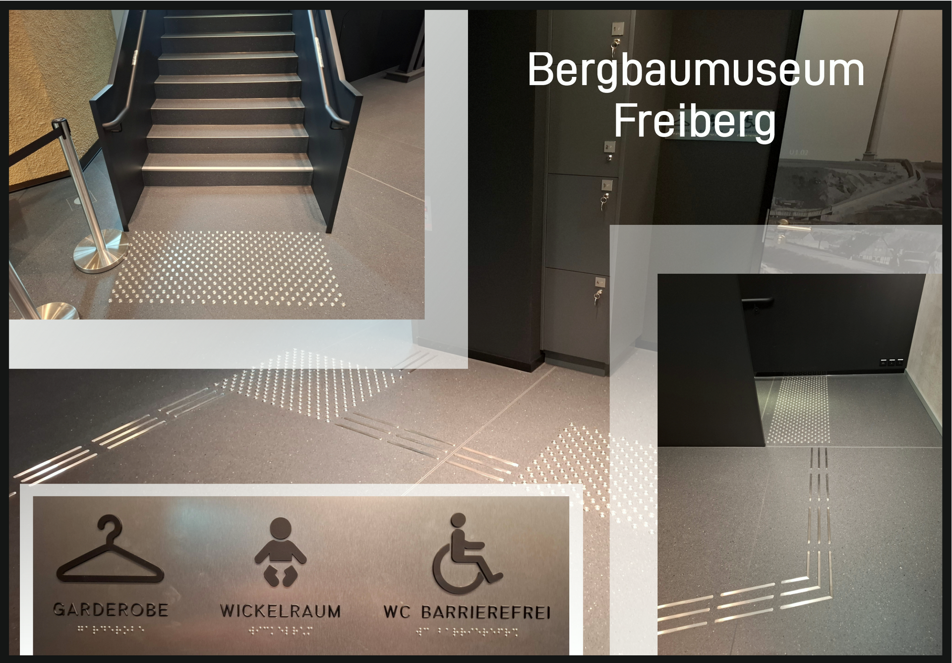 Bergbaumuseum in Freiberg - taktile Wegeführung