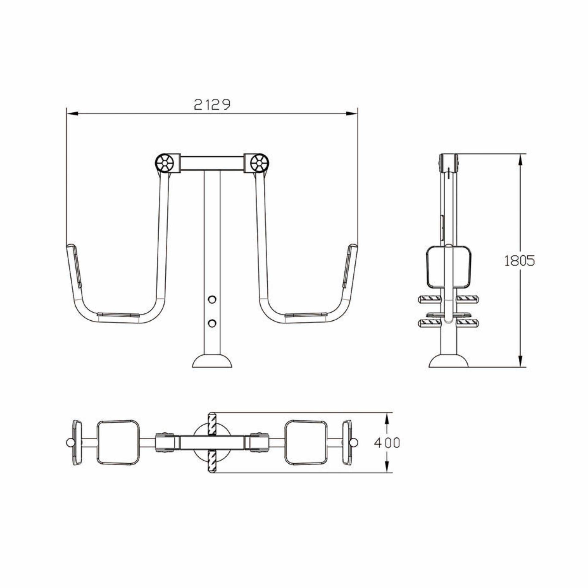 OPTACT-003 OPTIFIT ACTIVE OUTDOOR DOUBLE LEG PRESS DIMENSIONS